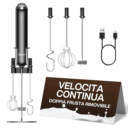 Offerta a tempo: Typhur InstaWhisk Montalatte Elettrico, Velocità Variabile, 3 Fruste - 36% da 39.99 € a 25.49 €