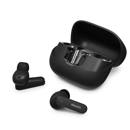 Offerta a tempo: PHILIPS TAT3000BK Auricolari True Wireless, cancellazione del rumore adattiva, 48 ore di riproduzione, gommini SecureFit, 6 mic per chiamate chiare, Bluetooth 6.0, Auracast, IPX4, Compatti, Nero - 0.00% da 29.99 € a 29.99 €