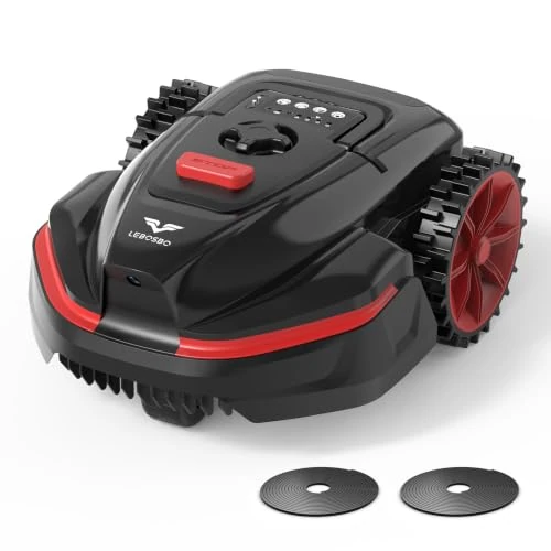 Offerta a tempo: LEBOSBO V3 Robot Tagliaerba Senza Filo Perimetrale, Navigazione Visiva AI, 150+ Ostacoli, Controllo tramite App, Motore Brushless, 50 dB, Strisce Magnetiche, per Piccoli Giardini Pianeggianti - 0.00% da 389.99 € a 389.99 €