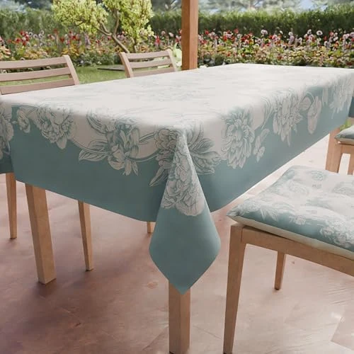 Offerta a tempo: PETTI Artigiani Italiani - Tovaglia Antimacchia Rettangolare Copritavolo Cucina Disegno Peonie Tiffany X24 Posti (140x450 cm) - 50% da 44.90 € a 22.56 €