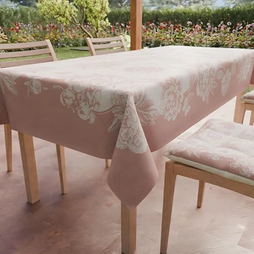 Offre limitée : PETTI Artigiani Italiani - Nappe Anti-Taches Rectangulaire (140 x 450 cm) Couvre-Table de Cuisine, Motif Pivoines Rose Poudré, X24 Places, 100% fabriquée en Italie de 31.07 € à 31.07 € (0.00% de remise)
