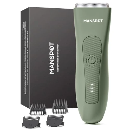 Offerta a tempo: MANSPOT Rasoio Elettrico Corpo Uomo, Depilatore Corpo con Lama in Ceramica, Rasoio Parti Intime Impermeabile IPX7 Umido e Asciutto per Zone Sensibili, Barba, Braccia, Gambe e Ascelle, 4 Pettini Guida - 0.00% da 39.99 € a 39.99 €