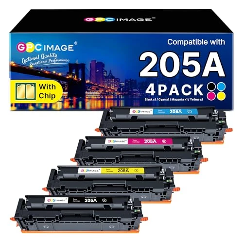 Offerta a tempo: GPC Image 205A CF530A Toner Con Chip Compatibili per HP 205A CF531A CF532A CF533A per HP Color LaserJet MFP M181fw M180n M180nw M180fw M181n M154a M154nw (Nero Ciano Magenta Giallo, 4-Pack) - 0.00% da 48.99 € a 48.99 €