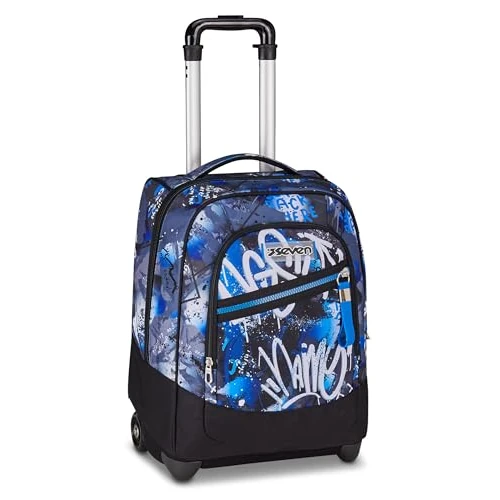 Offerta a tempo: Seven Zaino Trolley, Scuola Elementare, Doppio Uso, Doppio Scomparto, Spallacci a Scomparsa, Bambino, Mystic Gray, blu/nero - 0.00% da 99.00 € a 99.00 €