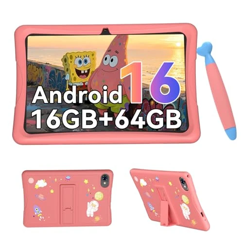 Oferta limitada: Tablet para Niños 10 Pulgadas, Android 16 Tablet para Niños de 3 a 12 Años, 16GB RAM 64GB ROM/2TB TF, Controles Parentales, GMS, WiFi6, Tablet Infantil con Funda Anticaídas y Lápiz, Garantía de 4 años de 159.99 € a 159.99 € (ahorro 0.00%)