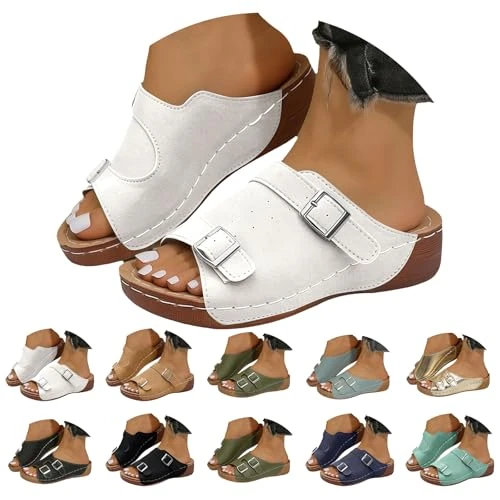 Offerta a tempo: Generico Sandali Donna Estive Eleganti Ciabatte Mare Donna Pantofole Regolabile Scarpe Ortopediche Comode Sandalo Zeppa Plateau Sandals Festa Della Mamma Sandali-Donna Leggero Morbido Ciabatte Mare - 0.00% da 27.98 € a 27.98 €