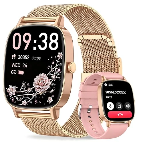 Offerta a tempo: coioc Smartwatch Donna 2Cinturini,Risposta/Effettuazione Chiamate,Schermo Ultra Nitido1.85'' HD,Fitness Tracker Frequenza Cardiaca/Sonno/SpO2,Compatibile IOS/Android,120+Modalità Sportive,IP68 - 72% da 129.99 € a 35.99 €