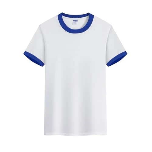 Offerta a tempo: Generico Maglietta Bianca Bambino Bambina in Cotone Tinta Unita con Bordi a Contrasto - T-Shirt Sportiva Traspirante Leggera e Comoda, Maglia Top Estivo Casual per Bambini e Bambine Blu 2-3 anni - 0.00% da 23.98 € a 23.98 €