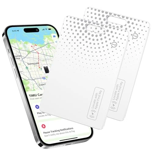 Offerta a tempo: TIMU Air Tag Card Compatibile con Apple Dov'è (iOS Only), IP68 Impermeabile Wallet Tracker, 1.7 mm Slim Smart Card, Bluetooth Localizzatore per Valigie, Portafoglio, Borse (Bianco) - 73% da 99.99 € a 26.59 €