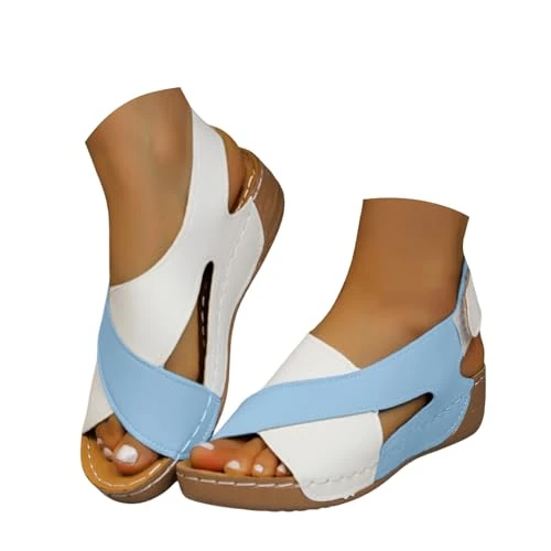 Offerta a tempo: Generico Sandali Ortopedici Donna Scarpe Comode Donna Sandaletti Con Zeppa Slingback Da Mare Sandali-Donna Punta Aperta Sandalo Leggeri Traspiranti Sandals Eleganti Comodi Sandal - 0.00% da 31.98 € a 31.98 €