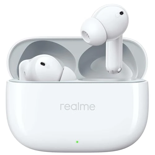 Offerta a tempo: realme Buds T310 Cuffie Bluetooth 46dB Controllo del Rumore Ibrida, Auricolari Bluetooth con 12,4mm Driver Dinamico per Bassi e 3D Audio Spaziale, 40 Ore Autonomia, 45ms Latenza, IP55, Bianco - 5% da 39.99 € a 37.99 €