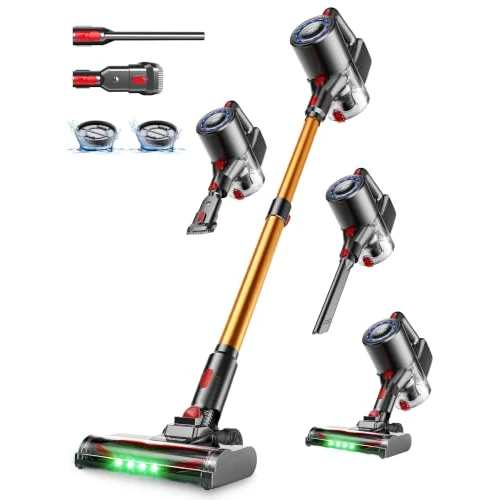 Offerta a tempo: Bithome Z6PRO Aspirapolvere Senza Fili 40KPa 55 Min, Motore Brushless 500W | Scopa Elettrica senza Fili con LED Verde, Filtro HEPA H12, Ricarica Type-C, SENZA Alimentatore, per Peli di Animali/Casa/Auto - 41% da 129.00 € a 75.99 €