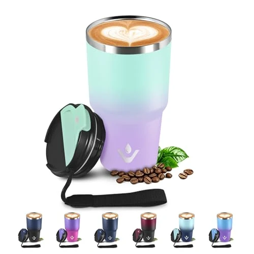 Offerta a tempo: Tazza Termica 600ml 20oz, Termos Caffè con Doble Pared Reutilizable, Borraccia Termica in Acciaio Inox, sin BPA, Tazza da Viaggio per Caffe, Bicchiere Termico para Viajes, Oficina, Deporte, Escuela - 0.00% da 15.08 € a 15.08 €