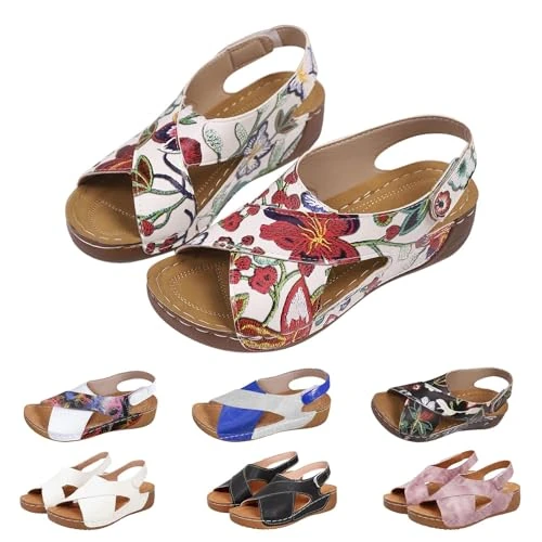 Offerta a tempo: Generico Sandali Ortopedici Donna Scarpe Comode Donna Pantofole Mare Leggeri Sandaletti con Plateau Slingback Moda Casual Sandali-Donna Festa Della Mamma Ciabatte da Spiaggia Sandalo - 0.00% da 29.98 € a 29.98 €