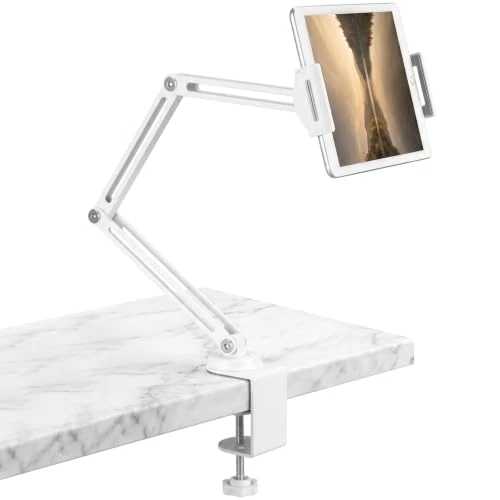 Offerta a tempo: VINATO Porta Tablet da Scrivania Girevole a 360°, Regolabile Supporto per iPad in Alluminio, Pieghevole Supporto Tablet con Braccio Stabile, per Telefoni e Tablet da 4,7 a 12,9 Pollici - 8% da 29.99 € a 27.54 €