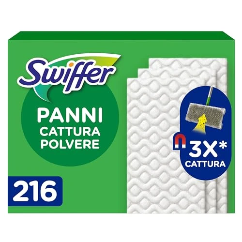 Offerta a tempo: Swiffer Dry, Ricariche Microfibra Catturapolvere, 216 Panni, Giga Pack - 56% da 67.99 € a 29.99 €