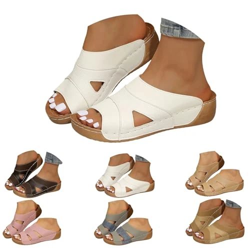Offerta a tempo: Generico Ciabatte Mare Donna Sandali Donna Comodi Pantofole Leggeri Ortopedici Scarpe Slip On Mules da Spiaggia Sandali-Donna con Plateau Slide Punta Aperta Sandals Estive Sandaletti - 0.00% da 27.98 € a 27.98 €