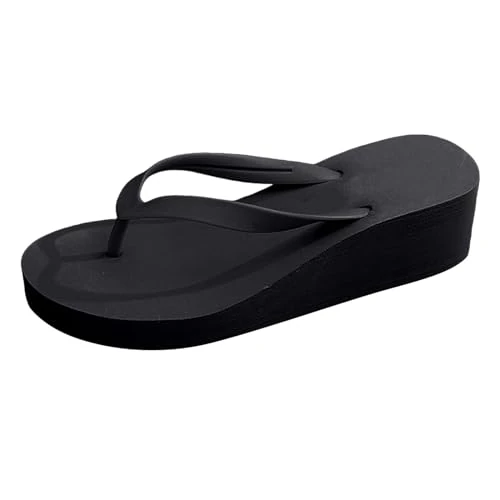 Offerta a tempo: Infradito Donna Eleganti Hawaiana con Zeppa - Sandali Flip Flop in EVA Morbida e Leggera, Suola Platform Antiscivolo, Comode per Mare, Spiaggia, Piscina e Estate Nero 37 - 0.00% da 28.98 € a 28.98 €