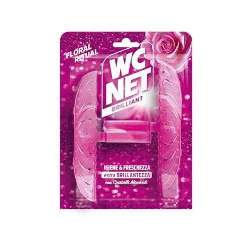 Offerta a tempo: Wc Net - Tavoletta Brilliant Floral Ritual, Detergente Igienizzante Solido per Wc, Igiene, Texture Glitterata e Piacevole profumo di Lunga Durata, 2 Pezzi - 40% da 3.29 € a 1.99 €