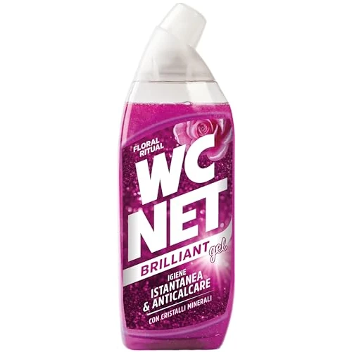 Offerta a tempo: Wc Net - Brilliant Gel Floral Ritual, Detergente Liquido per Wc, Formula Brillante con Cristalli Minerali, Igiene Profonda, Azione Anticalcare, Profumo Floreale, 700 ml - 40% da 3.29 € a 1.99 €