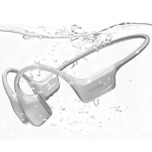 Offerta a tempo: DOOGEEEco Cuffie a Conduzione Ossea Nuoto, 10H IP68 Impermeabili Sportivi Auricolari Conduzione Ossea 64GB MP3 Bluetooth 5.4, Running & Fitness, Batteria，Grigio - 36% da 139.99 € a 90.24 €