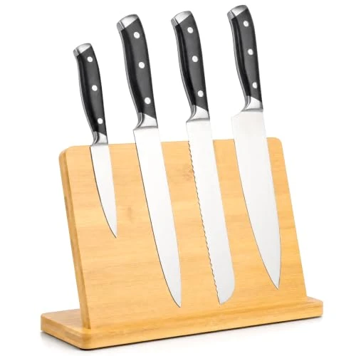 Offre limitée : VINATO Porte Couteaux Aimanté Support Couteaux Aimanté en Bambou Porte Couteaux Magnétique Antidérapant et Peu Encombrant Bloc Couteaux Magnétique Rangement Couteaux Cuisine de 28.49 € à 27.07 € (5% de remise)