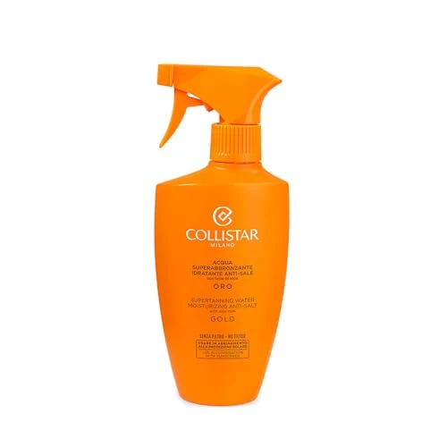 Collistar Acqua Gold - Spray hidratante superbronceador antisal, intensifica el bronceado, efecto brillo, refrescante y calmante para cuerpo, cara y cabello, sin SPF, 400 ml