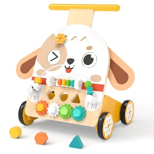 Offerta a tempo: Fozcmisw Carrello Primi Passi Legno Cane Montessori 6-in-1, Girello 1 Anno - 17% da 59.99 € a 49.99 €