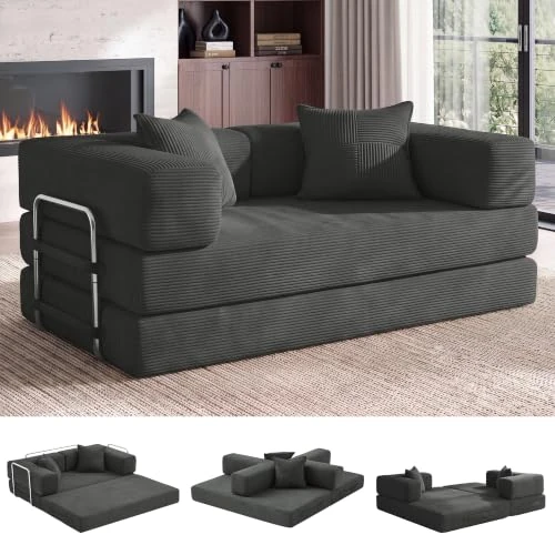 Offerta a tempo: Vipbear Divano letto senza osso da pavimento 160cm,5 in 1 divano,Grigio - 9% da 299.99 € a 272.98 €