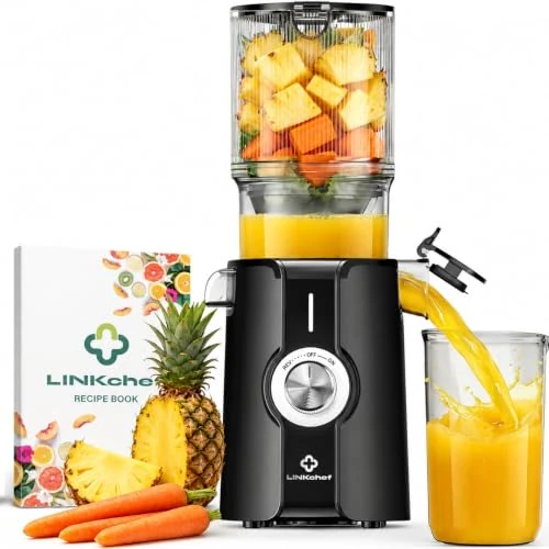 Oferta limitowana: LINKChef Wyciskarka Wolnoobrotowa do Soków, Otwór 4,53" na Całe Owoce i Warzywa, 200W Wyciskarka Wolnoobrotowa z Automatycznym Krojeniem, Bez BPA, Łatwe Czyszczenie i Montaż, Lekka z 799.99 zł na 799.99 zł (oszczędź 0.00%)