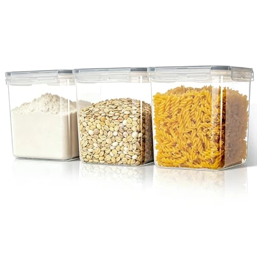 Zeitlich begrenztes Angebot: VINATO Vorratsdosen 3er-Set 2,5L – BPA-freie Luftdichte Kunststoffbehälter mit 24 Etiketten & Messbechern – Transparent & Stapelbar für Mehl, Getreide, Zucker, Kaffee von 17.99 € auf 17.99 € (0.00% Rabatt)