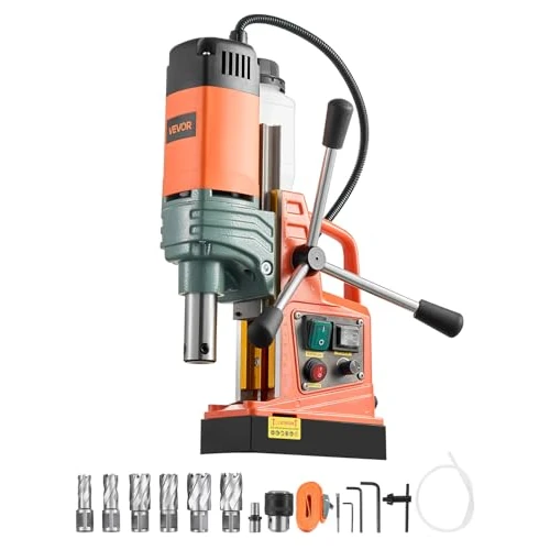 Tijdelijke aanbieding: VEVOR Magneetboormachine, 1450 W motor, 50 mm kernboordiameter, 13000 N magneetkracht, elektrische kernboor met 6 kernboren, variabel toerental, boormachine voor metalen oppervlakken van 215.90 € naar 215.90 € (0.00% korting)