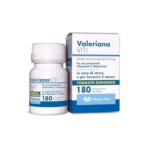 Offerta a tempo: Valeriana Viti - 180 Compresse da 150mg, Integratore Alimentare per Relax e Riposo Notturno, Estratto Secco di Valeriana Officinalis, Senza Glutine e Senza Lattosio - 42% da 16.90 € a 9.79 €