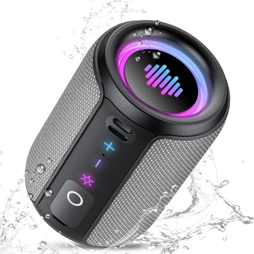 Offre limitée : Enceinte Bluetooth, 15W Enceinte Bluetooth Puissante, Bluetooth 5.4, Basses Puissantes, Avec Autonomie de 12 Heures, Surround Stéréo, Étanche IPX7, Adapté pour Les Sport/l'extérieur/La Fête/Voyage de 79.99 € à 24.99 € (69% de remise)