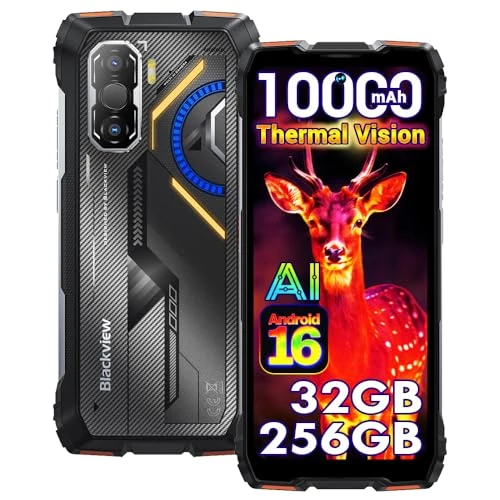 Offerta a tempo: Blackview ROCK 3 Rugged Smartphone Termocamera Android 16, 32GB+256GB/TF 2TB Al Telefono Indistruttibile, 6.78" FHD+, 108MP+50MP, Torcia 400 lumen/10000mAh Ricarica wireless 15W/IP68/NFC/OTG/Arancio - 12% da 429.99 € a 379.99 €