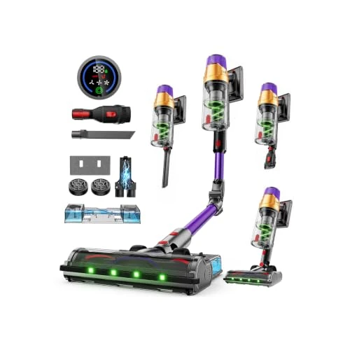 Offerta a tempo: A12 Aspirapolvere Senza Fili 50KPa, 600W, 70Min, Aspirapolvere Scopa con Serbatoio Acqua Rimovibile, Display LED Touch, Spazzola Anti-Groviglio, Pieghevole, per Tappeti, Auto e Cappelli Animali - 0.00% da 129.00 € a 129.00 €