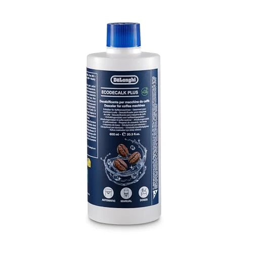 Offerta a tempo: De'Longhi EcoDecalk Plus Decalcificante per Macchine da Caffè, 6 Dosi, Formula con Ingredienti di Origine Vegetale, Accessorio per la Manutenzione di Macchine Automatiche, Flacone da 600 ml (DLSC506) - 0.00% da 12.99 € a 12.99 €