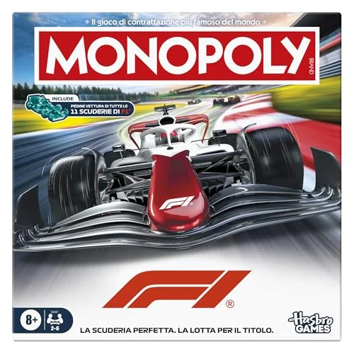 Offerta a tempo: Gioco da tavolo Monopoly edizione F1 | Gioco FORMULA 1 con licenza ufficiale | Giochi per famiglie, bambini e bambine, adolescenti e adulti | Da 2 a 6 giocatori | 45 minuti | Dagli 8 anni in su - 25% da 44.99 € a 33.74 €