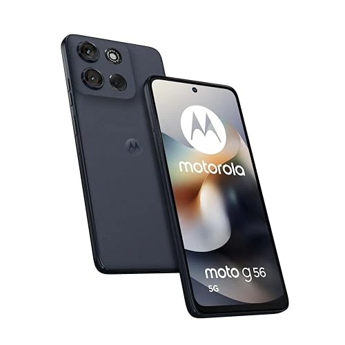 Offerta a tempo: Motorola moto g56 5G con 3 anni di garanzia (8/512GB, Fotocamera 50MP+8MP+flicker cam, Display 6.72" FHD+ 120Hz, 5100mAh, MediaTek Dimensity 7060, Android 15), PANTONE Black Oyster - 30% da 399.00 € a 279.99 €