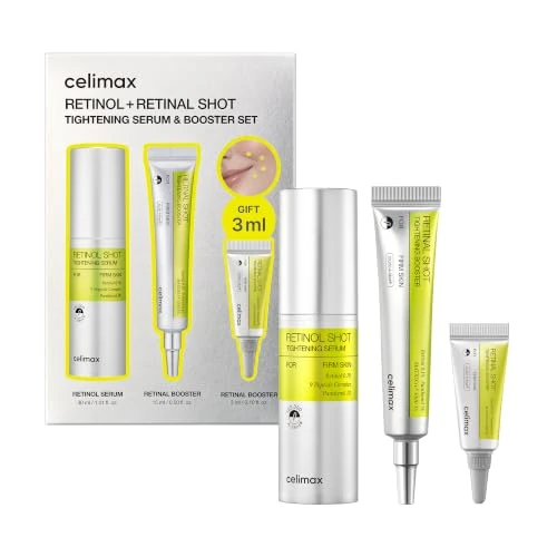 Offerta a tempo: celimax Retinol + Retinal Shot Tightening Serum & Booster Set | Retinolo, Retinal E Peptidi Contro Rughe, Pori E Pelle Irregolare, Skincare Coreana, Confezione Regalo - 24% da 38.00 € a 28.80 €