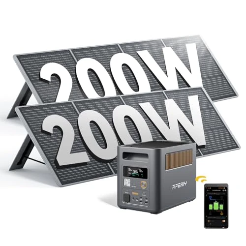 Offerta a tempo: AFERIY P180 Pro Generatore elettrico portatile 1800W con pannello solare pieghevole 200W x2, batteria Nomade 1024Wh espandibile a 5120Wh, stazione elettrica per la casa/campeggio/interruzione di - 37% da 1559.00 € a 979.00 €