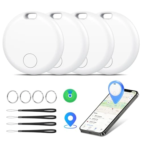 Oferta limitada: Smart Tracker Tag 4 Pack, Localizador de Objetos Bluetooth Finder, Compatible con Buscar Apple (sólo iOS), 365 días de Uso, Baterías Reemplazo, Buscador para Llaves/Carteras/Equipajes, Blanco de 49.99 € a 21.99 € (ahorro 56%)