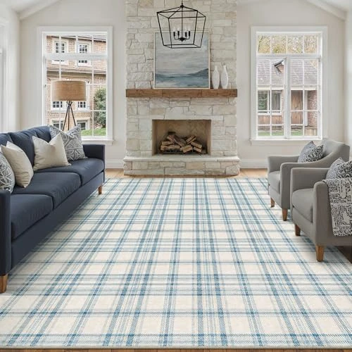 Offre limitée : PureCozy Moderne Bleu Tapis Salon Grand 200x300cm Chambre Carpets de 79.99 € à 71.49 € (11% de remise)