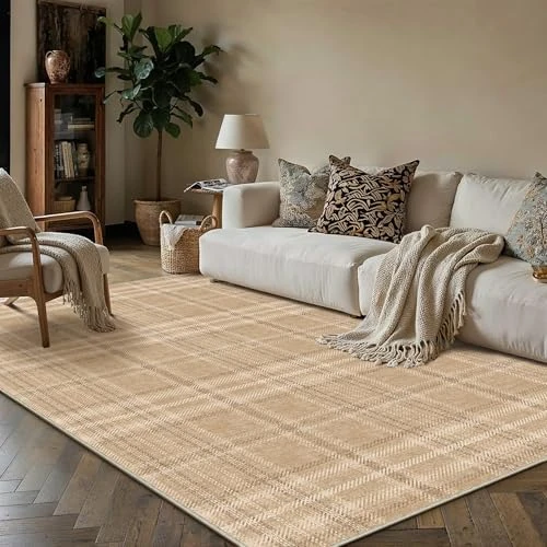 Offerta a tempo: PureCozy Tappeto Salotto 120x170cm Marrone Moderno Geometric Tappeti | Lavabile in Lavatrice, Antiscivolo, Camera da Letto, Grande, Soggiorno, Cameretta, Ufficio, Pelo Corto - 93.54% da 199.99 € a 12.91 €