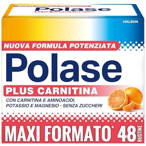 Offerta a tempo: Polase Plus Carnitina, Per Stanchezza e Fatica Fisica, Formula con Carnitina e Aminoacidi, (48 bustine) - 37% da 39.42 € a 24.95 €