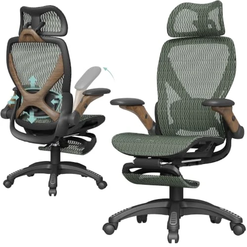 Offerta a tempo: ELABEST X100 Sedia da Ufficio Ergonomica in Rete con Poggiapiedi Retrattile - 5% da 295.79 € a 281.00 €