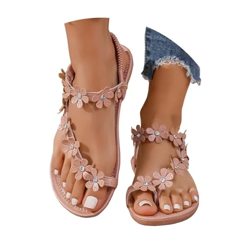 Offerta a tempo: Luadnysin Sandali Donna Estive con decorazioni a fiore Schiava Gomma Sandalo Trekking Intrecciati Sandaletti Eleganti Tacco Medio Scarpe Comode Sportivi Minimal Color Pianta Larga,Beige,35-43 - 0.00% da 19.98 € a 19.98 €