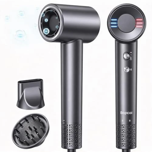 Offerta a tempo: Bopcal Phon Capelli Ionico con Diffusore, Asciugacapelli da Viaggio 891 | 100-240V, 170.000 giri/min Professionale Asciugatura Rapida, 500 Milioni di Ioni Negativi Anti-Crespo, per Lisci e Ricci - 65% da 199.99 € a 69.99 €
