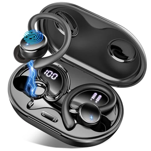 Offerta a tempo: Cuffie Bluetooth 5.4 Sport, 2026 Auricolari Bluetooth con 6D Bass Stereo, 50 Ore Cuffie In Ear Cancellazione Rumore ENC e 4 HD Mics, HiFi Cuffiette LED Display, IP7 Impermeabile Cuffie Senza Fili - 67% da 89.99 € a 29.99 €