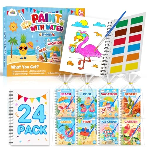 Offerta a tempo: ZMLM Libri da Colorare gadget compleanno bambini, mini libri da colorare Carta per Pittura ad acqua per di 4-8anni Bambini Regalo Gadget Regalini fine Festa Compleanno (24 Estate) - 38% da 46.99 € a 28.99 €